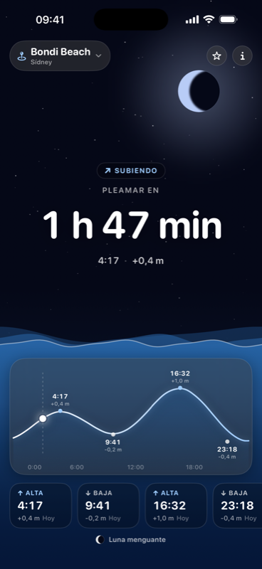 MareAhora en Bondi Beach, Sídney, de madrugada